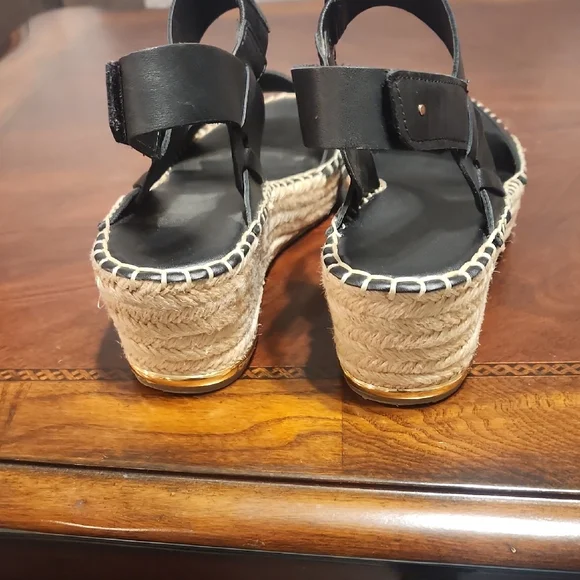 Franco Sarto Black Espadrille Wedges - Picture 7 of 10